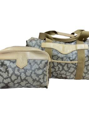 Vintage YSL Giraffe Boston Travel Bag and Travel Pouch with COA